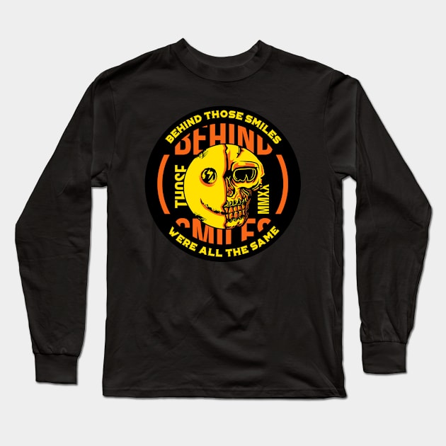 smiley sticker happy face Long Sleeve T-Shirt by imkram2x